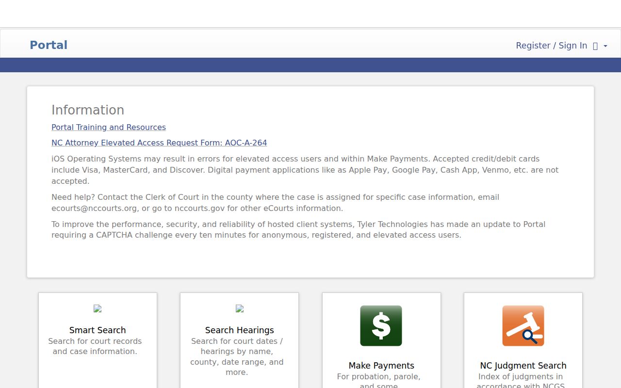 Wilson resident lookup through the North Carolina eCourts Portal search